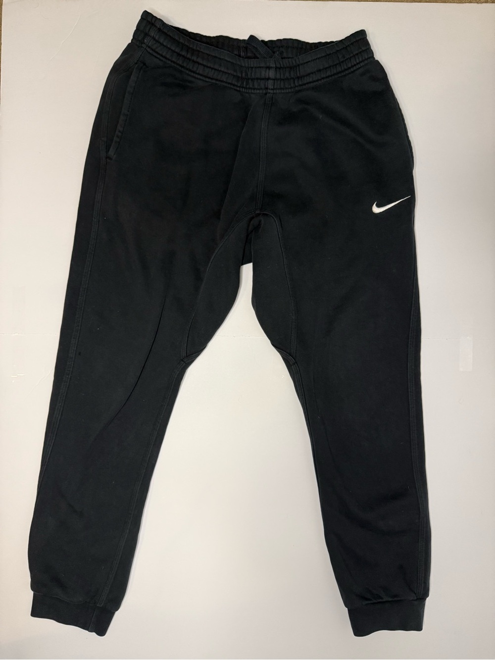Nike Black Ankle Joggers with White Swoosh